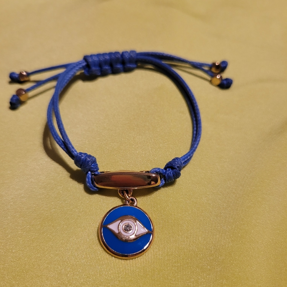 Evil eye adjustable bracelet